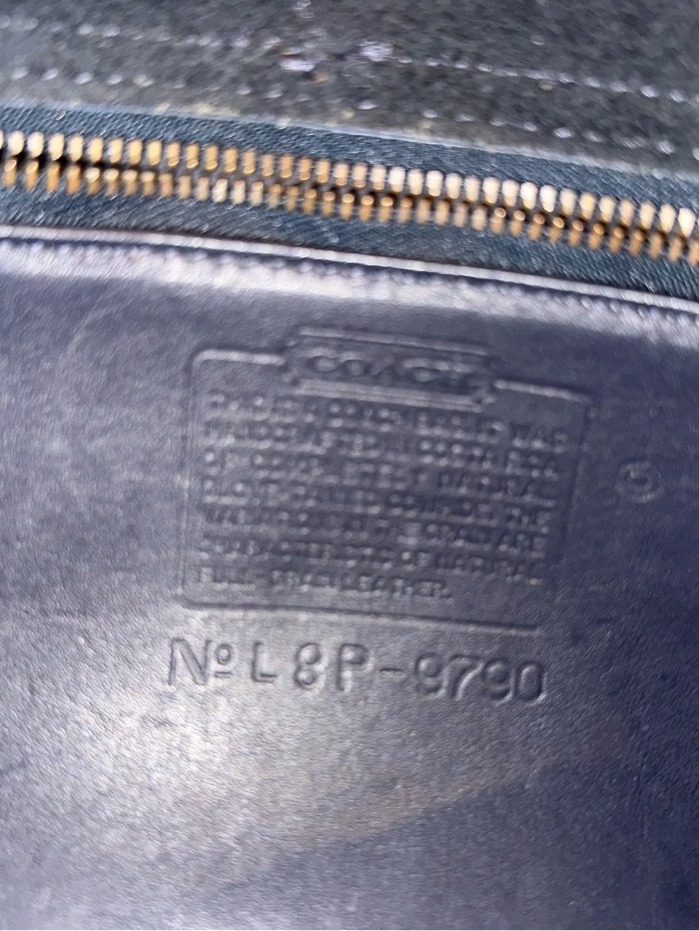 Vintage Coach City Bag (Style 9790) in navy blue